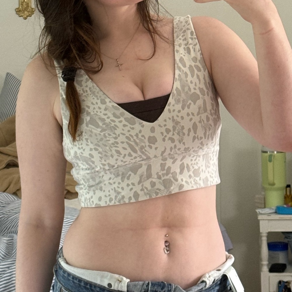 Lululemon Align Bra C/D Cup White Leopard Print / Snow Cheetah Top